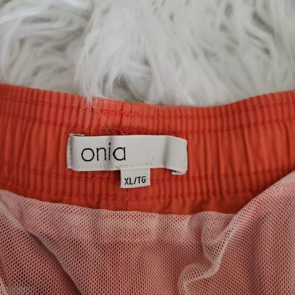 Onia Swim Board Trunks Shorts Men's XL Mesh Lined 7" Orange Beach - Picture 5 of 13